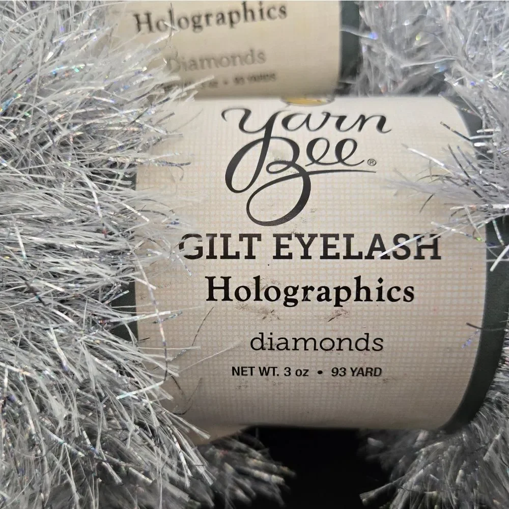Yarn Bee Gilt Eyelash Holographics Yarn 2 Skeins DIAMOND